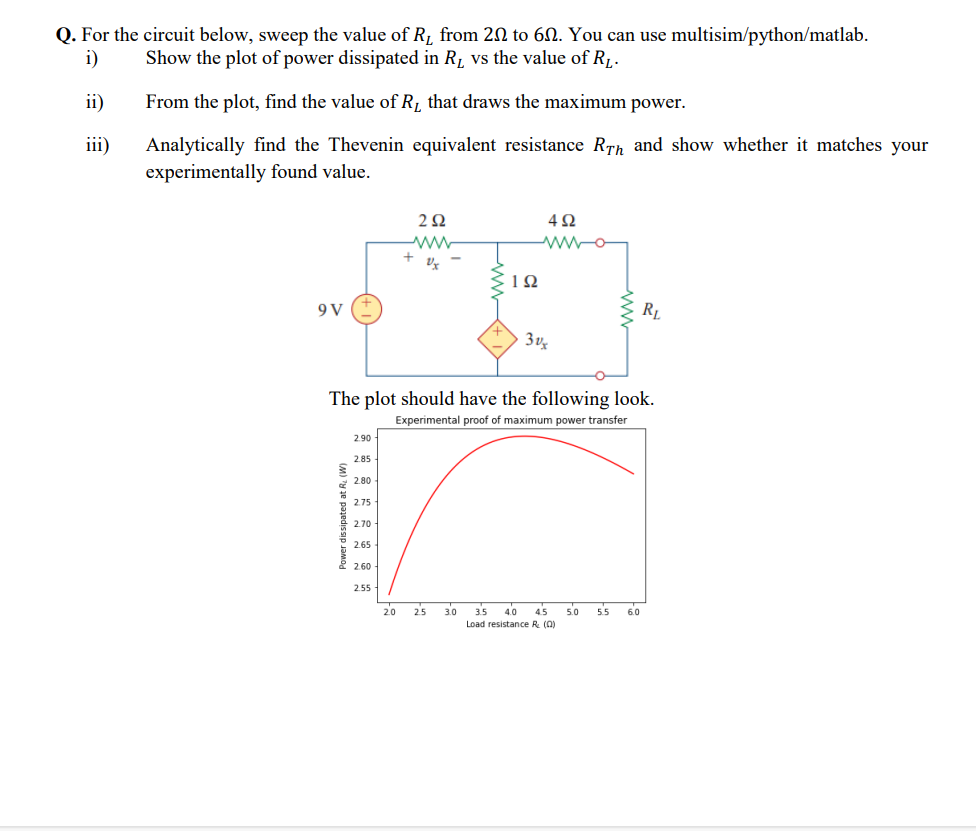 Q . For the circuit below, sweep the value of R _