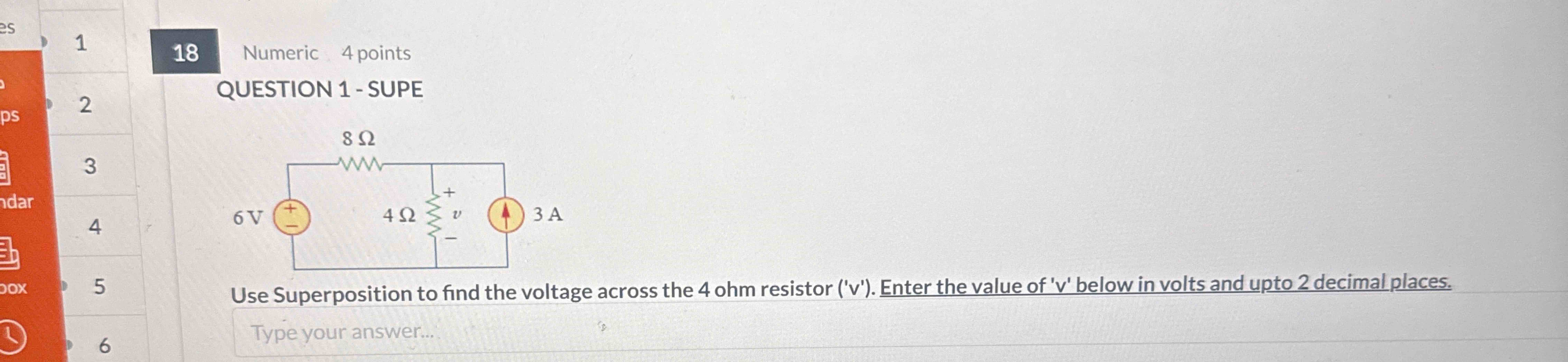 Numeric 4 points QUESTION 1 - SUPE Use