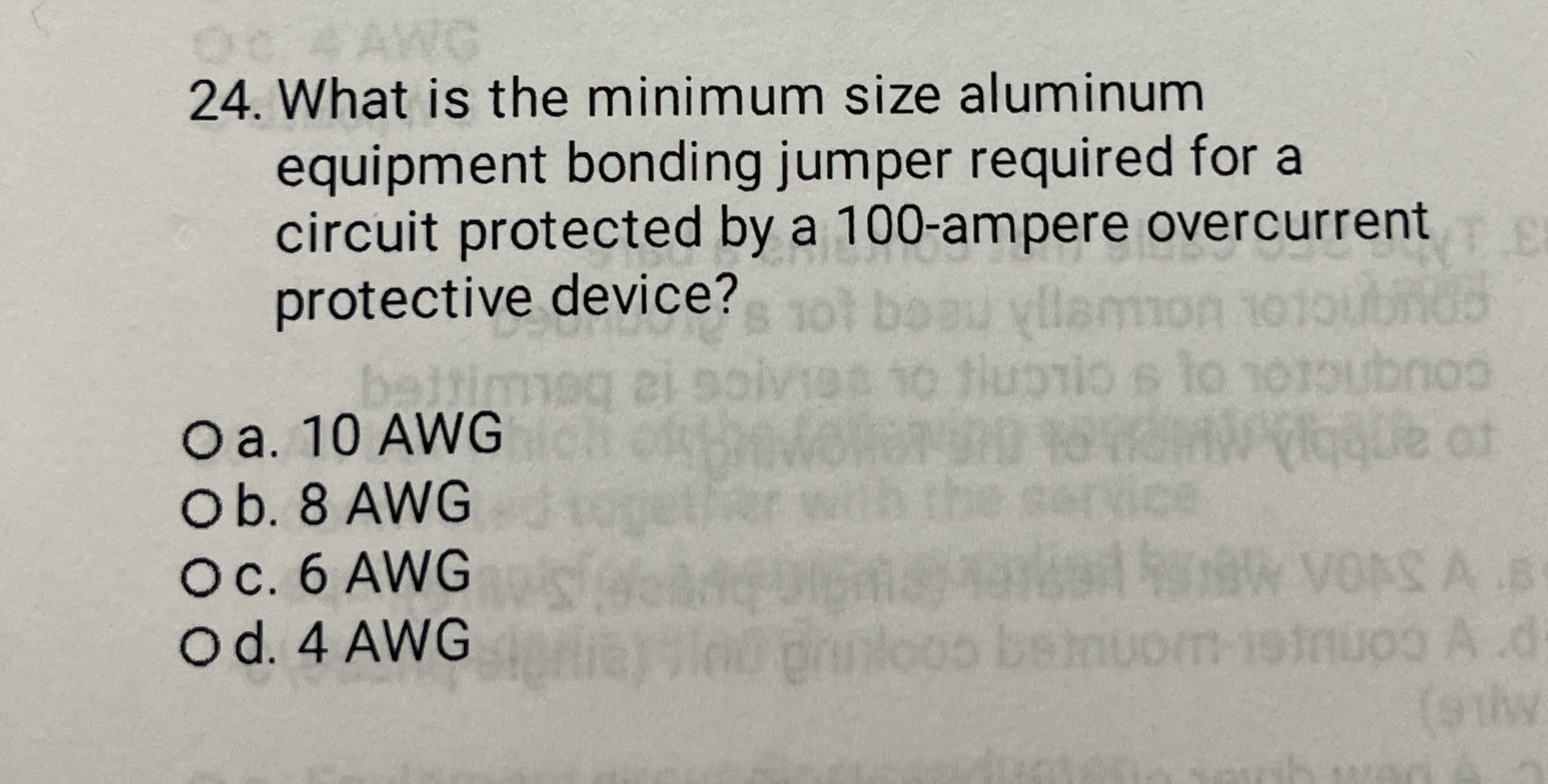 What is the minimum size aluminum equipment