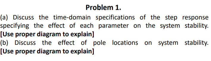 Problem 1 . ( a ) Discuss the time - domain