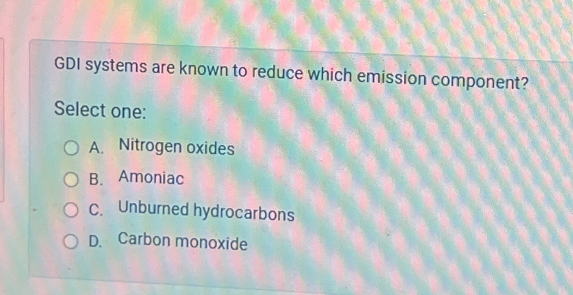 GDI systems are known to reduce which emission