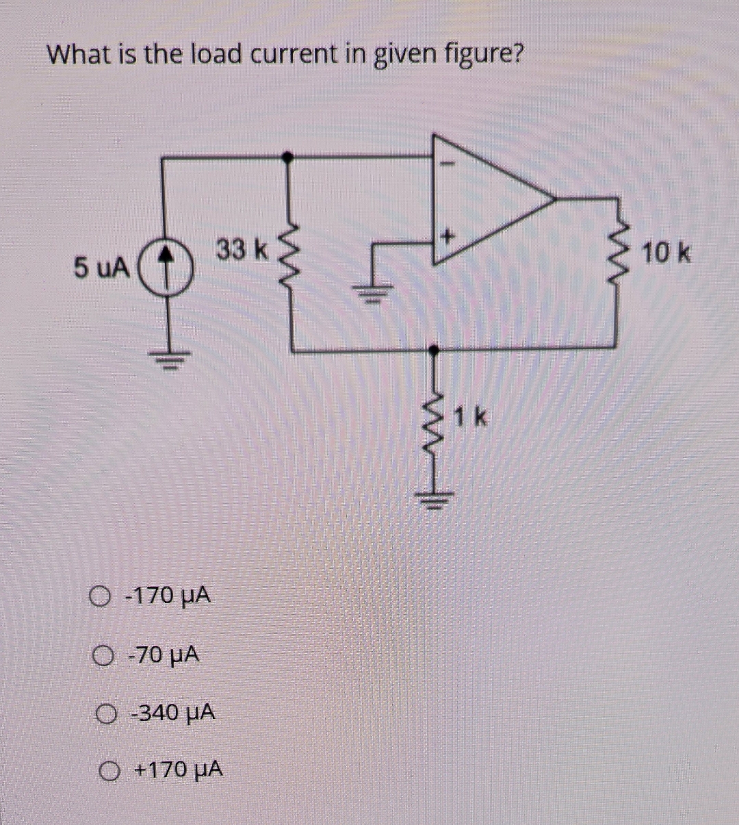 What is the load current in given figure? - 1 7 0