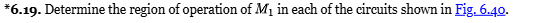 * 6 . 1 9 . Determine the region of operation of
