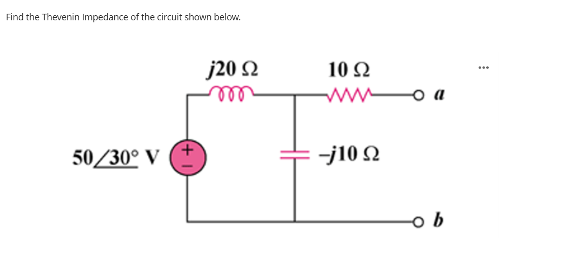 Find the Thevenin Impedance of the circuit shown
