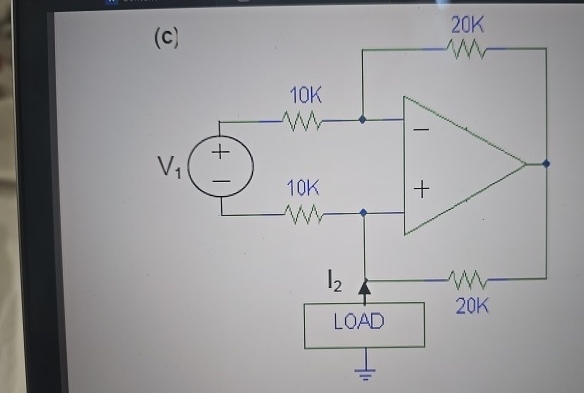 ( c ) V 1 0 K 1 0 KLOADH + 2 0 K 2 0 K find the