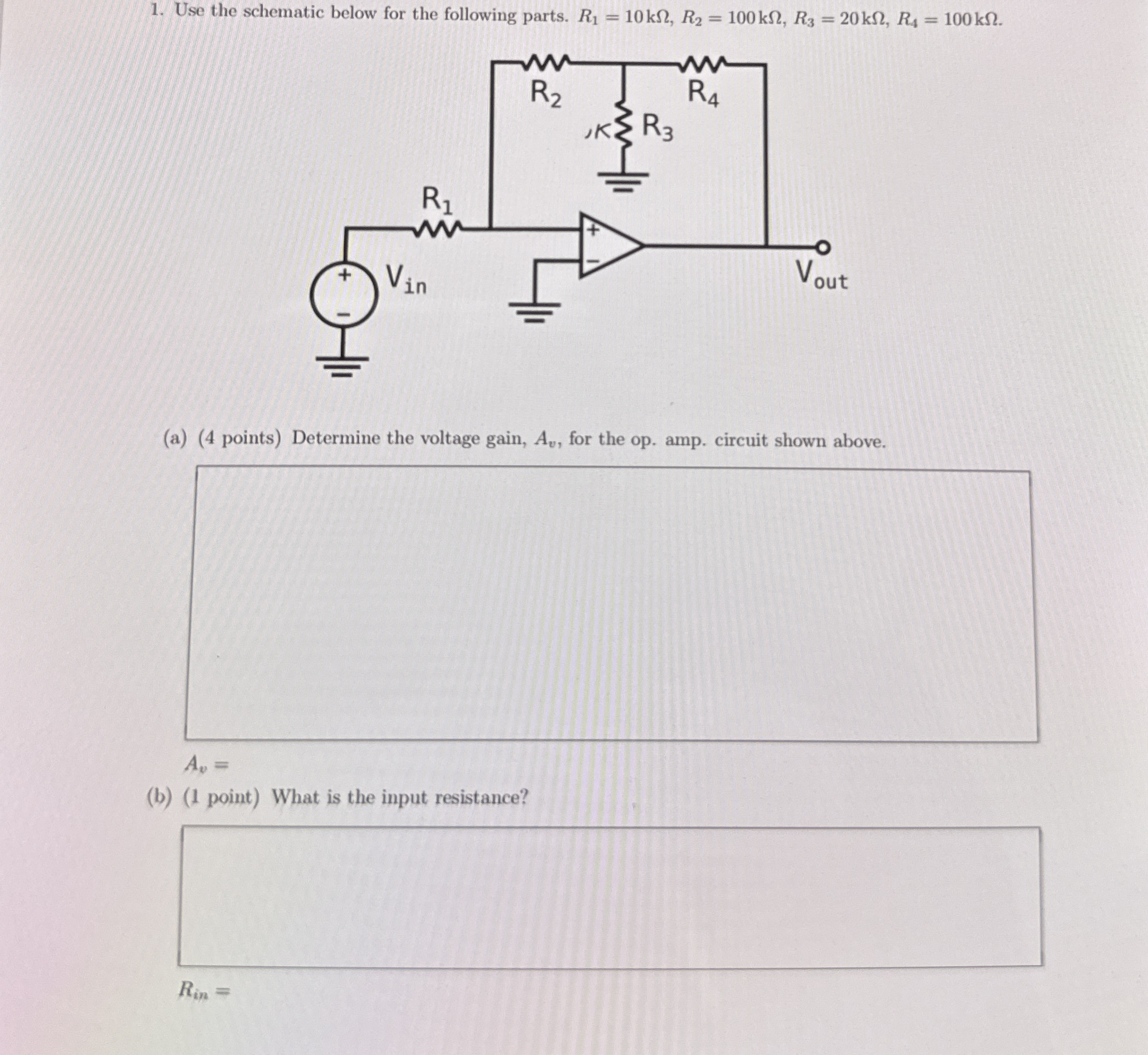 Use the schematic below for the following parts.