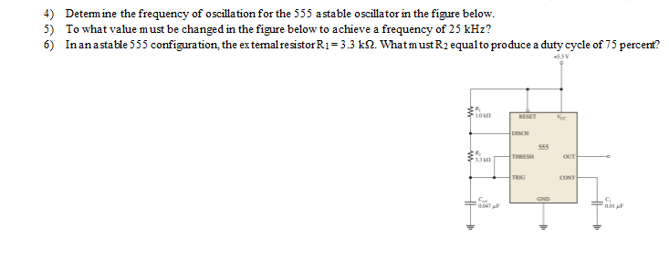 4 ) Determine the frequency of oscillation for