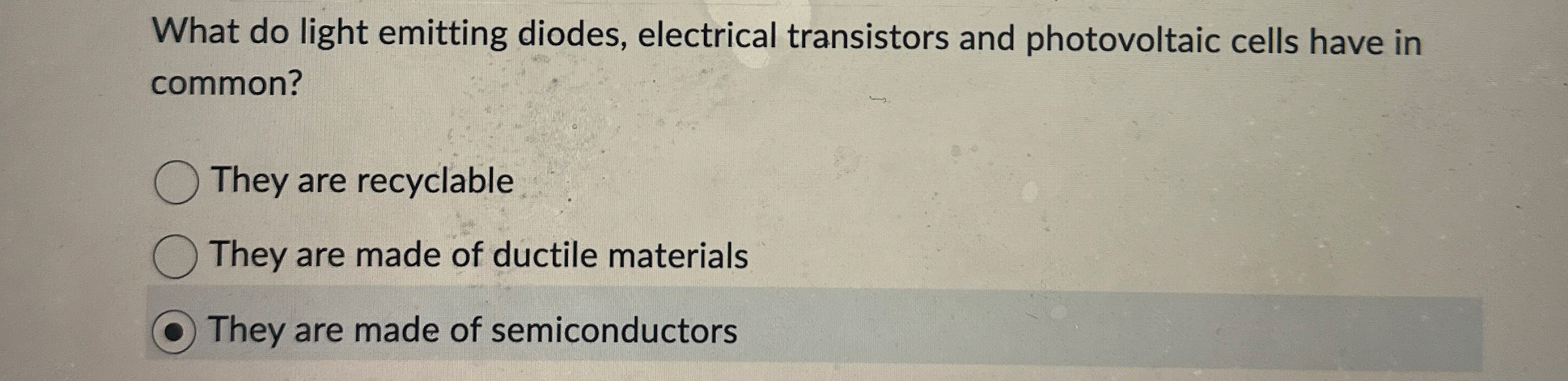 What do light emitting diodes, electrical