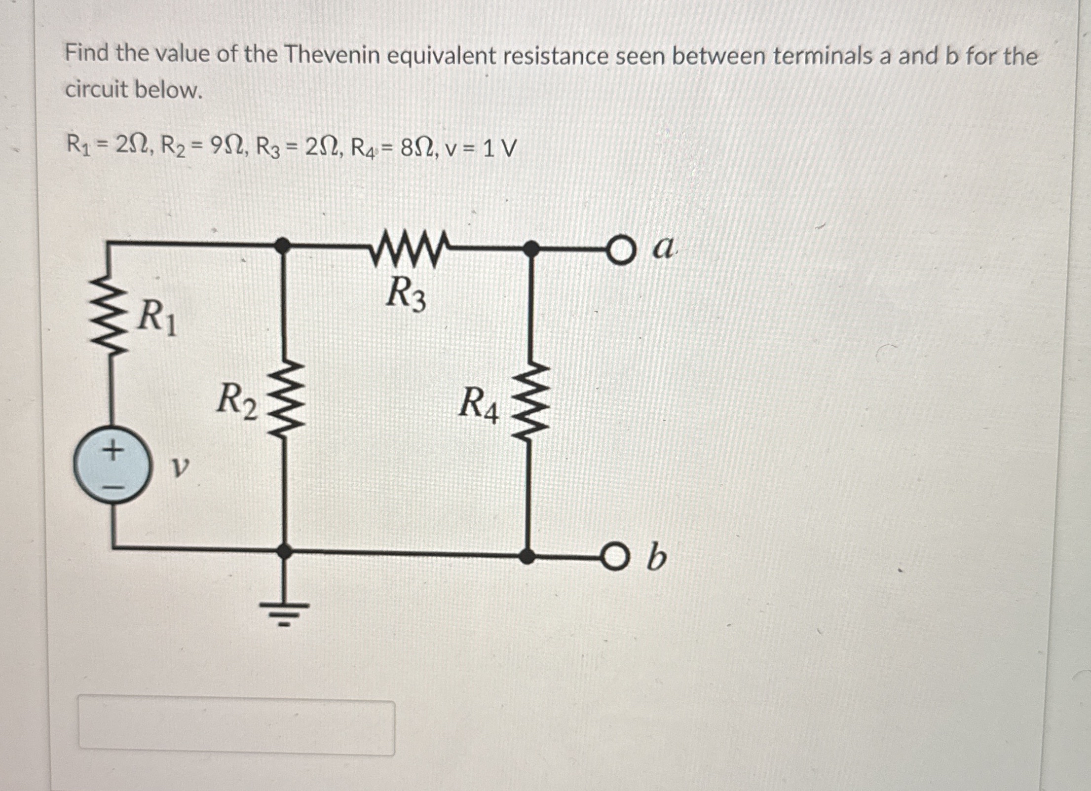 Find the value of the Thevenin equivalent