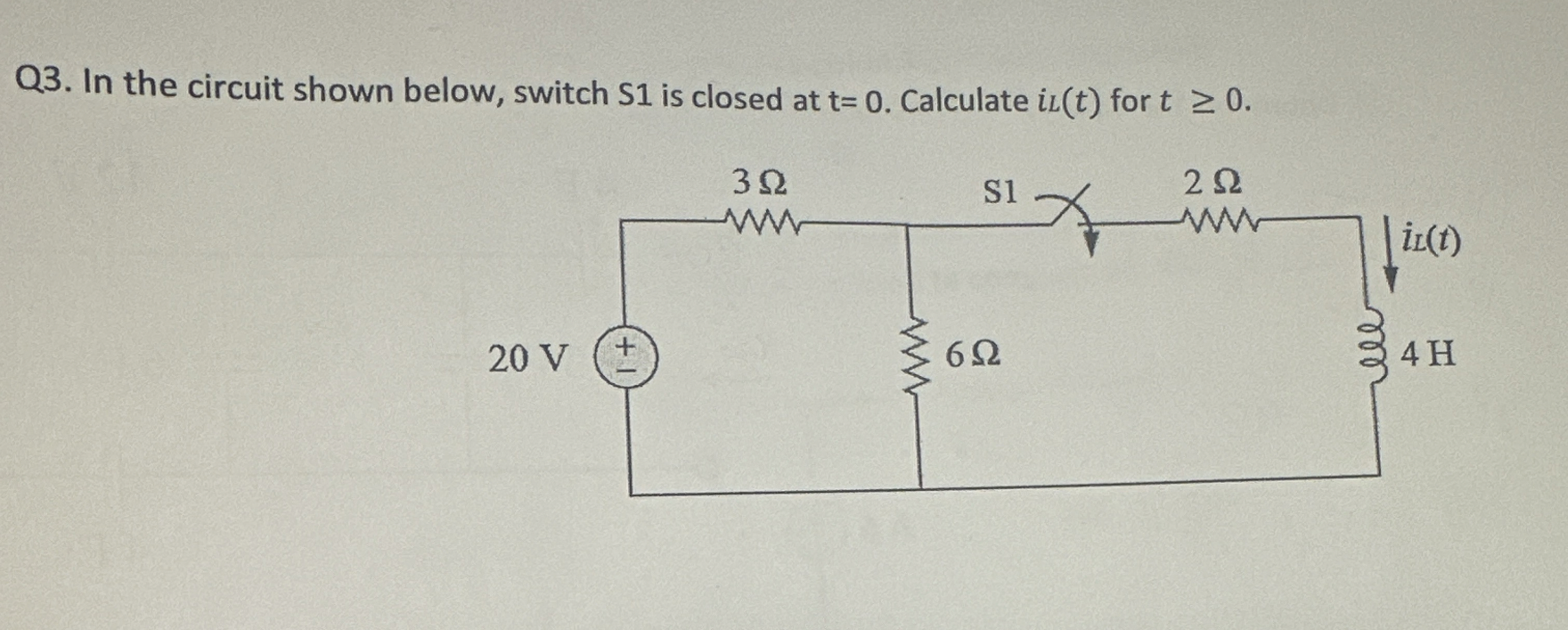 Q 3 . In the circuit shown below, switch S 1 is