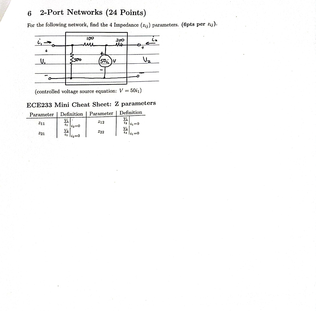 6 2 - Port Networks ( 2 4 Points ) For the