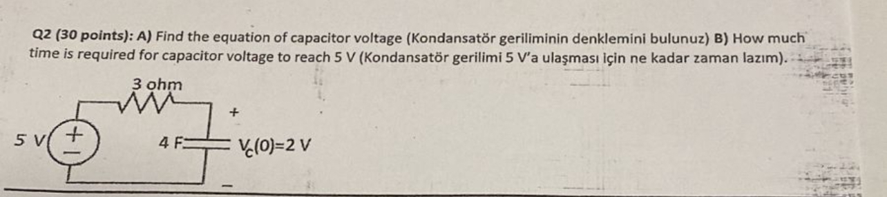 Q 2 ( 3 0 points ) : A ) Find the equation of