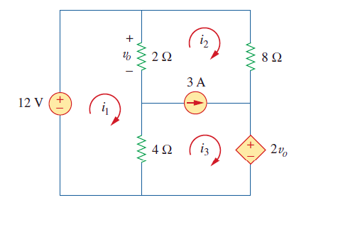 Using the mesh current method, calculate the