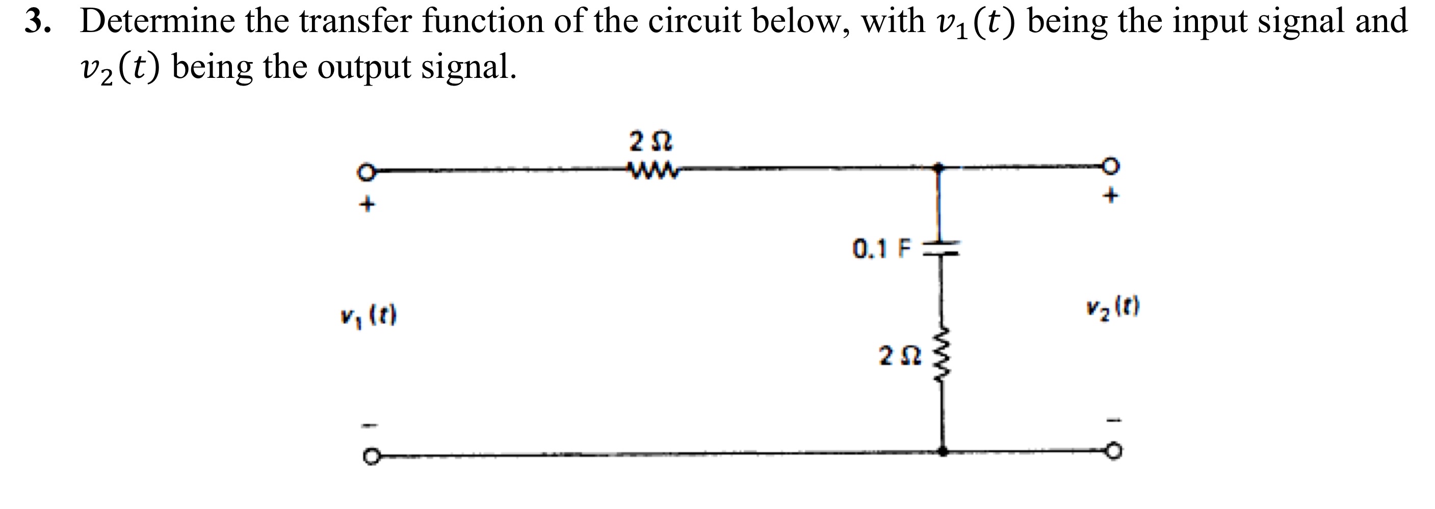 Determine the transfer function of the circuit