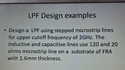 Design a LPF using stepped microstrip lines for