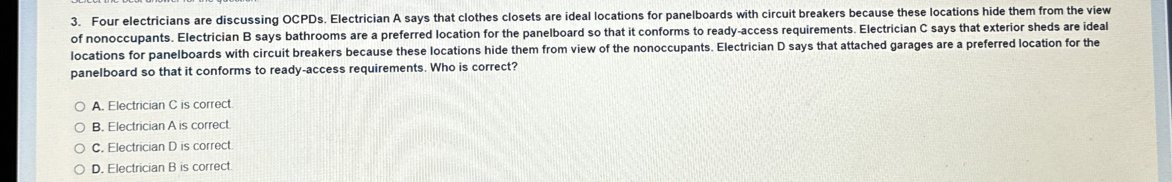 Four electricians are discussing OCPDs.