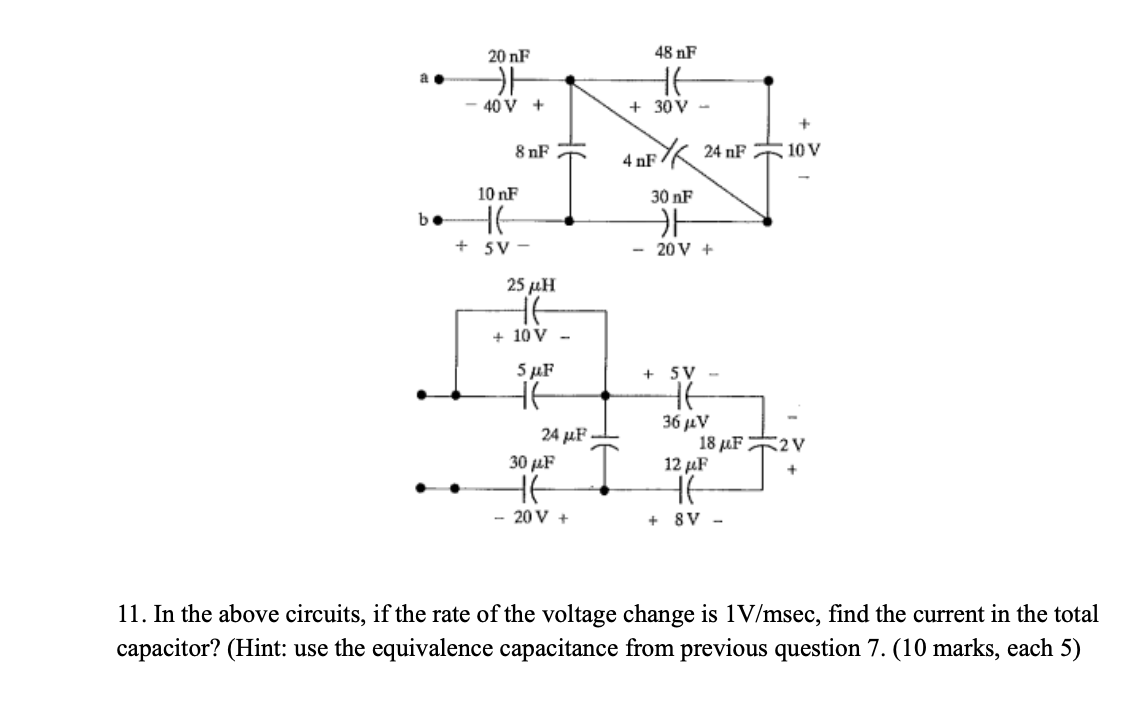 In the above circuits, if the rate of the voltage
