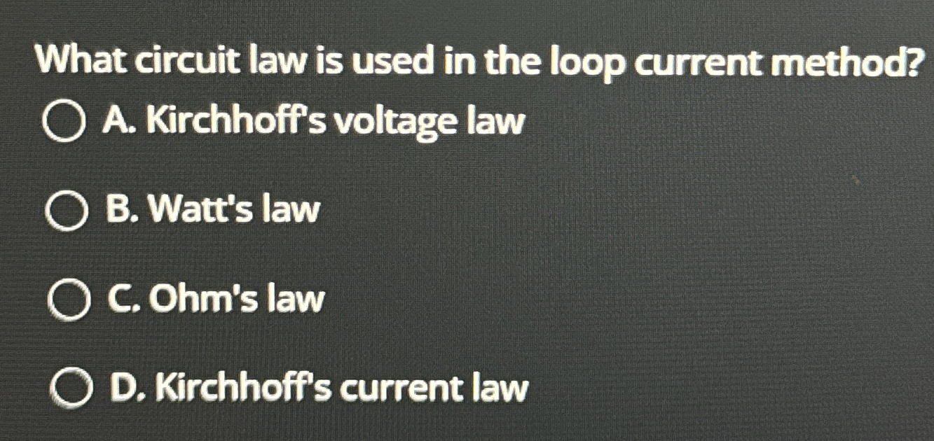 What circuit law is used in the loop current