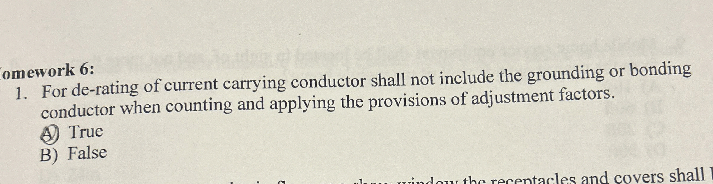 omework 6 : For de - rating of current carrying