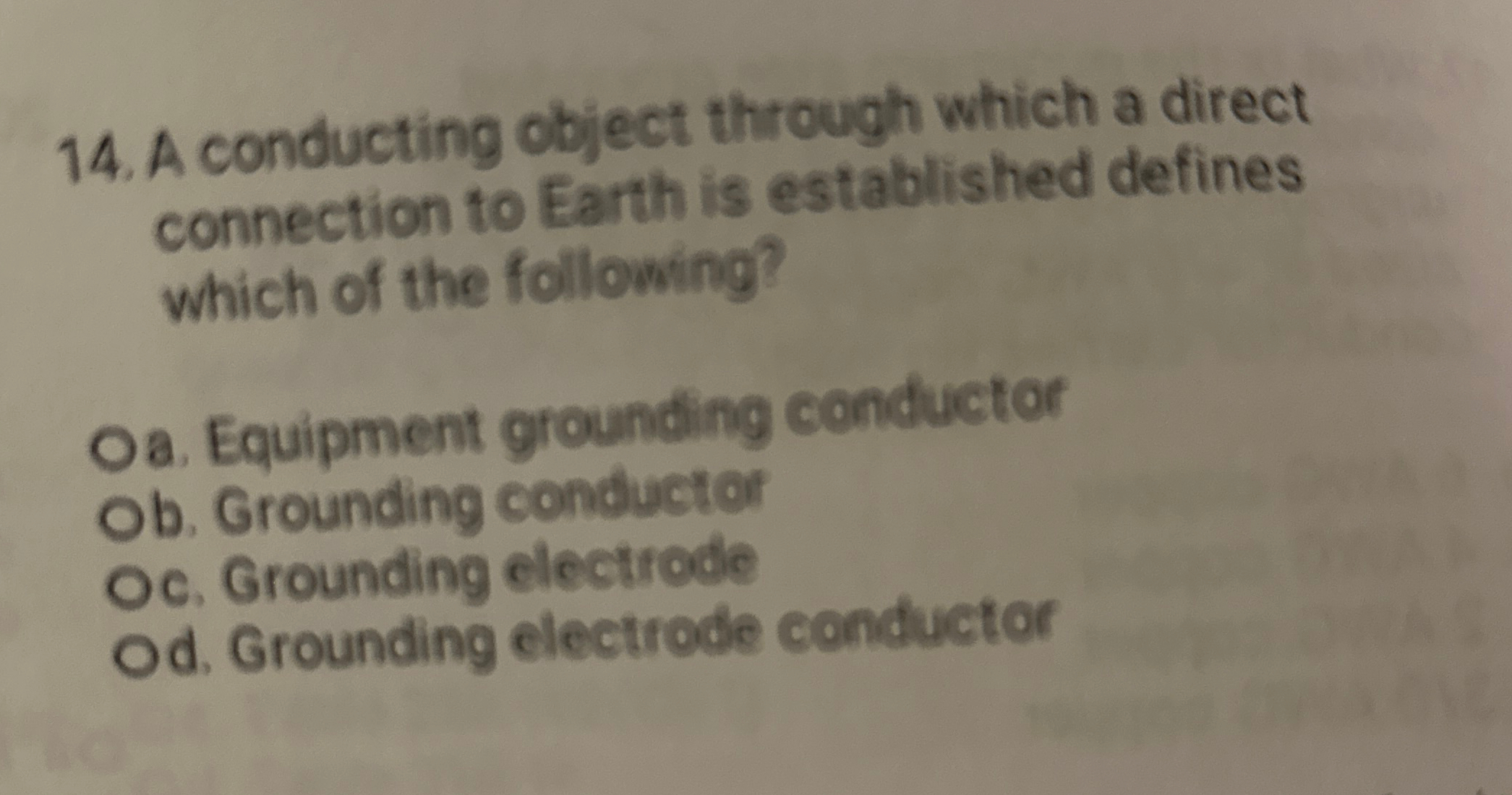 A conducting object through which a direct