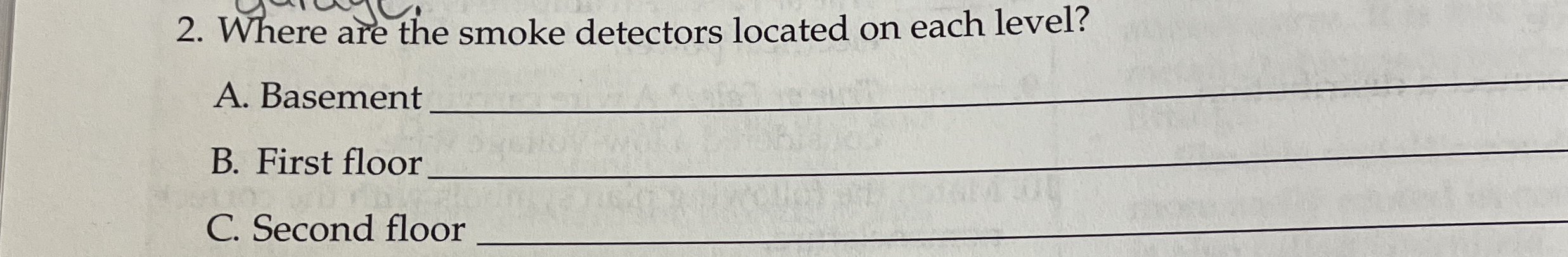Where are the smoke detectors located on each