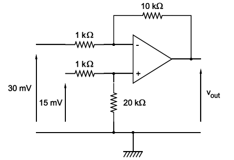 Calculate Vout, showing all the steps, and