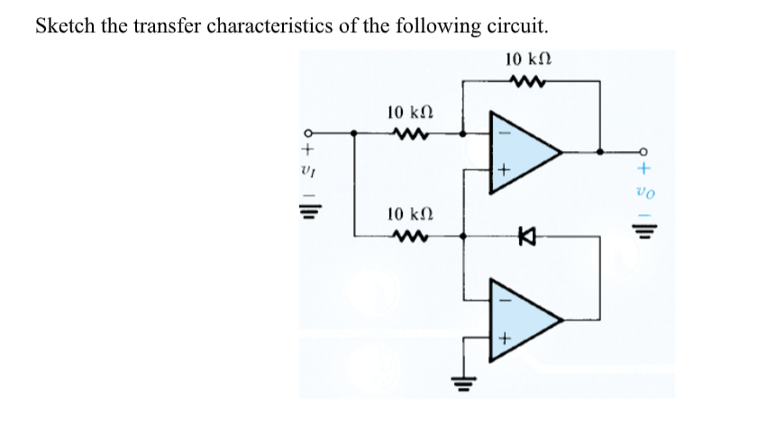 Sketch the transfer characteristics of the