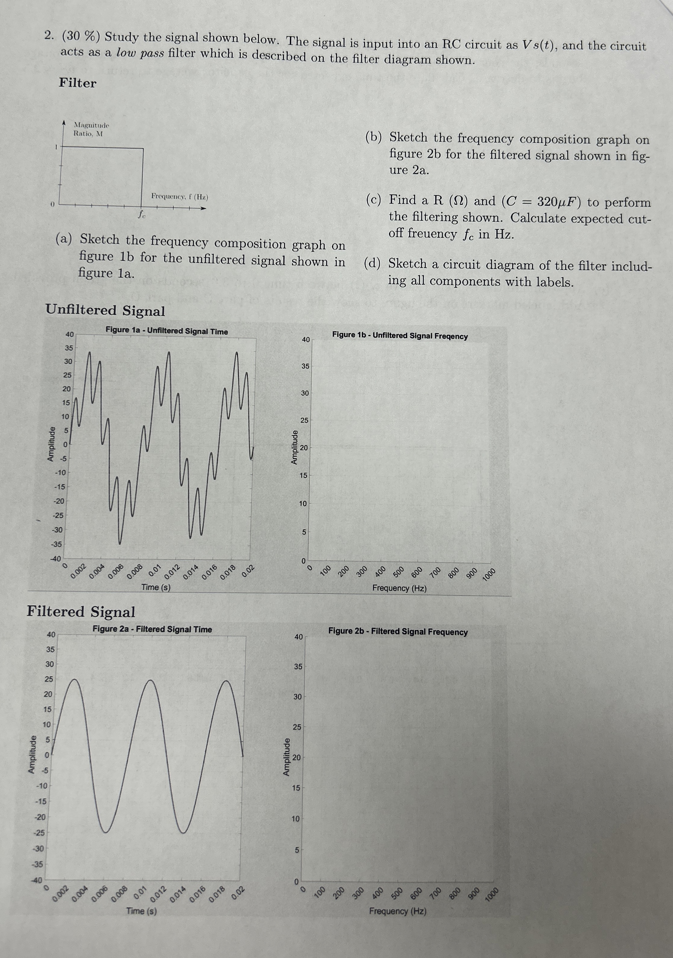 ( 3 0 % ) Study the signal shown below. The