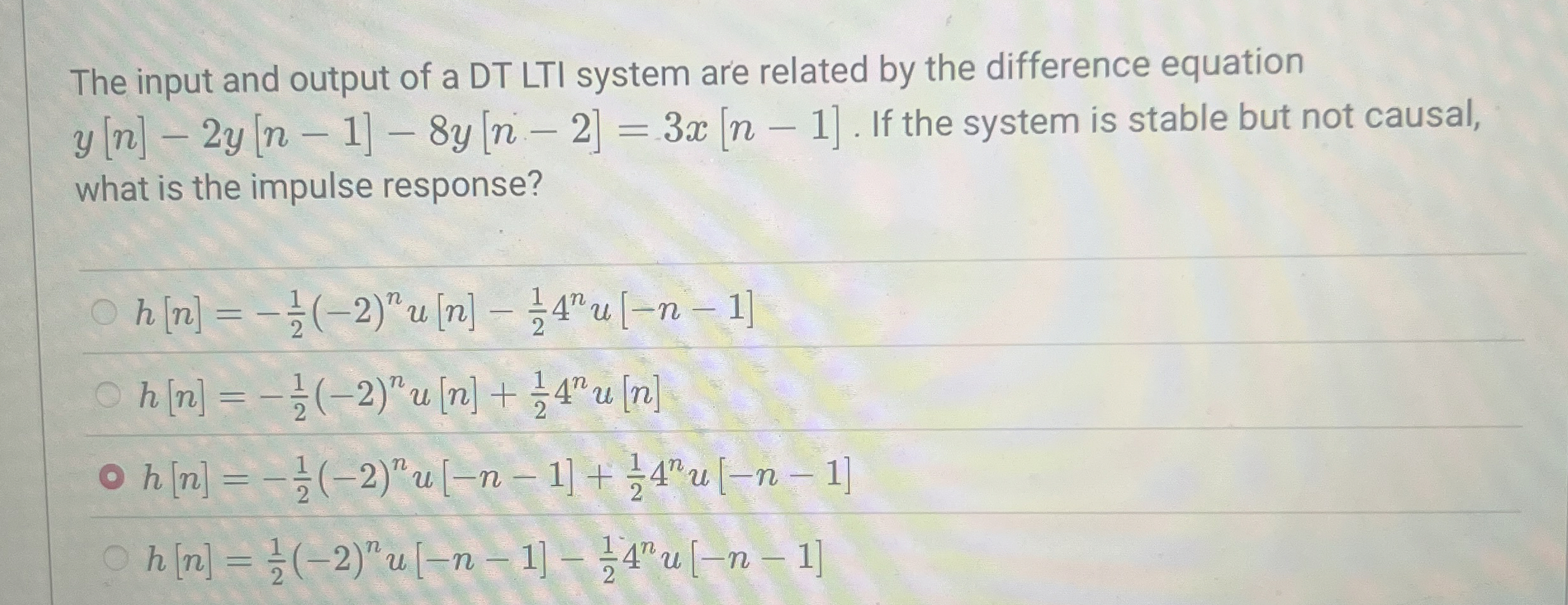 The input and output of a DT LTI system are