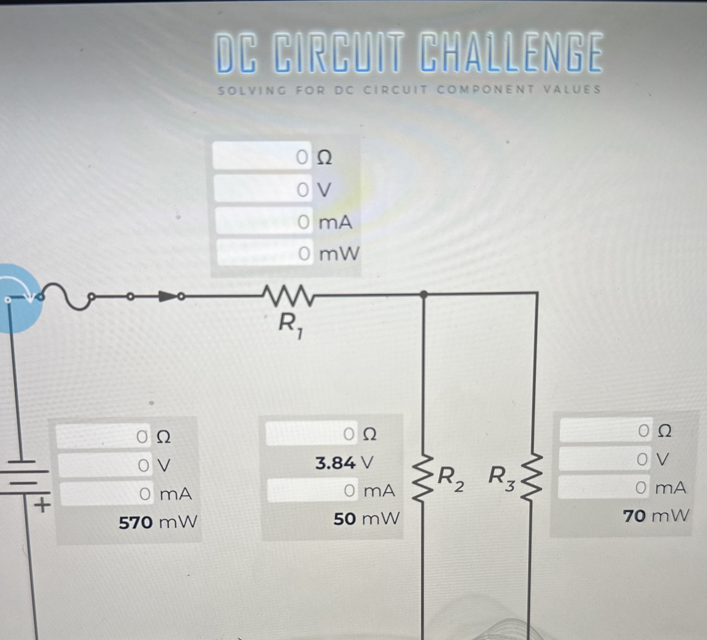DE GIREUIT GHALLENGE SOLVING FOR DC CIrCUIt