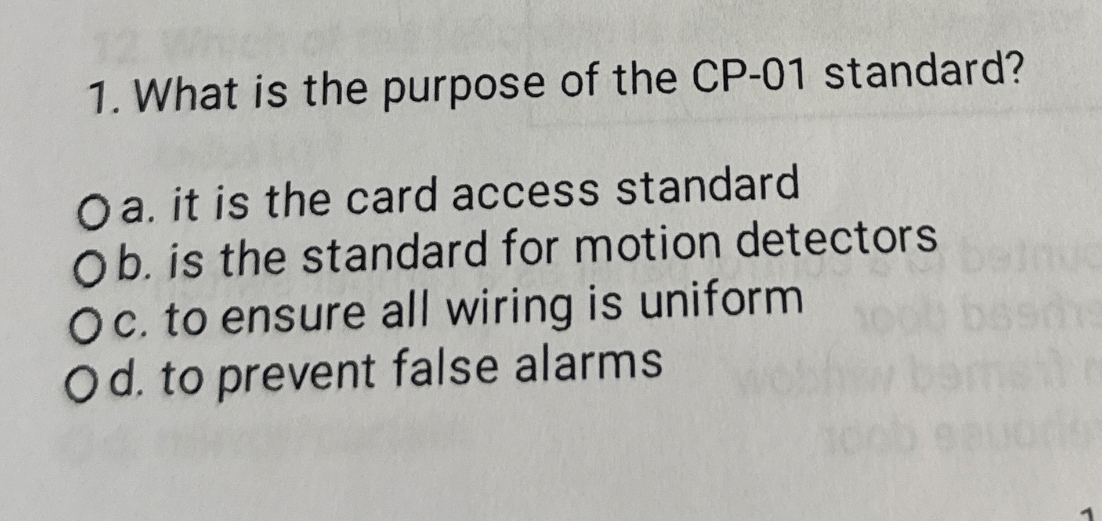 What is the purpose of the CP - 0 1 standard? a .