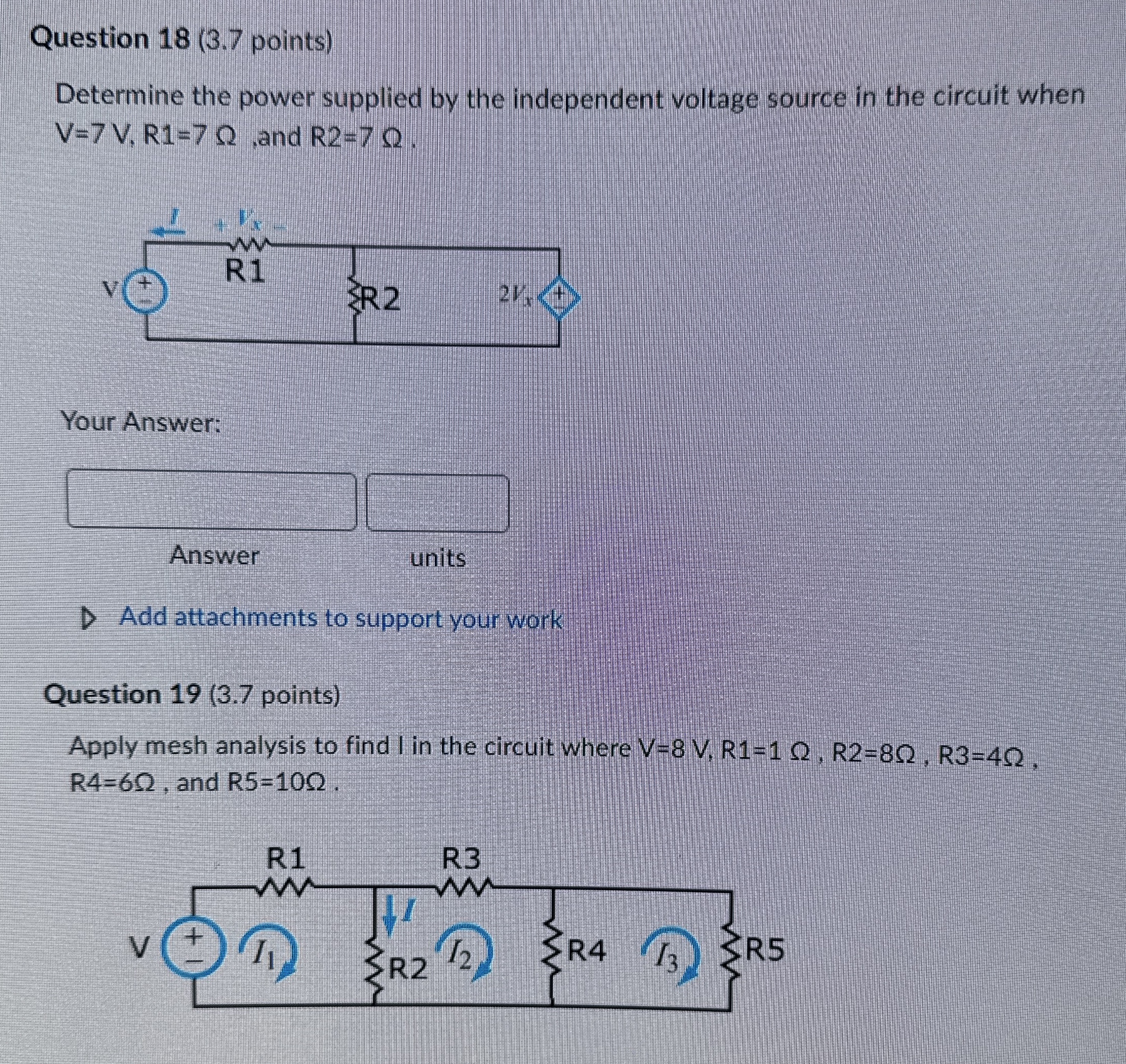 Question 1 8 ( 3 . 7 points ) Determine the power