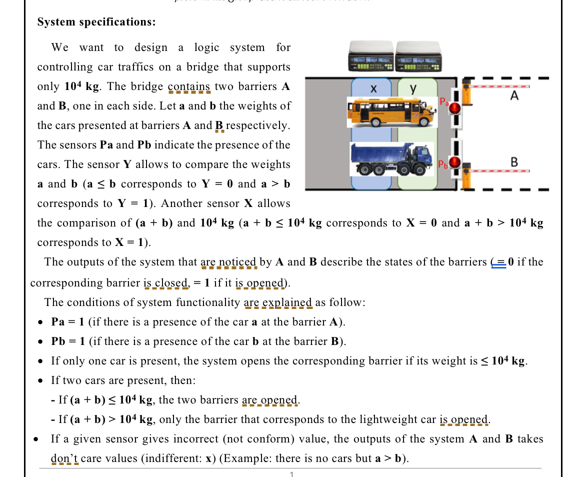 3 ) Design the logic circuit of the control