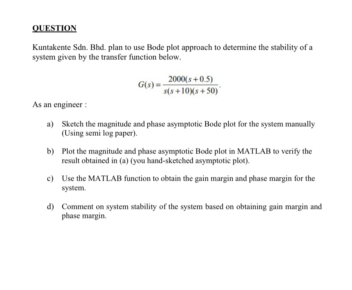 QUESTION Kuntakente Sdn . Bhd . plan to use Bode