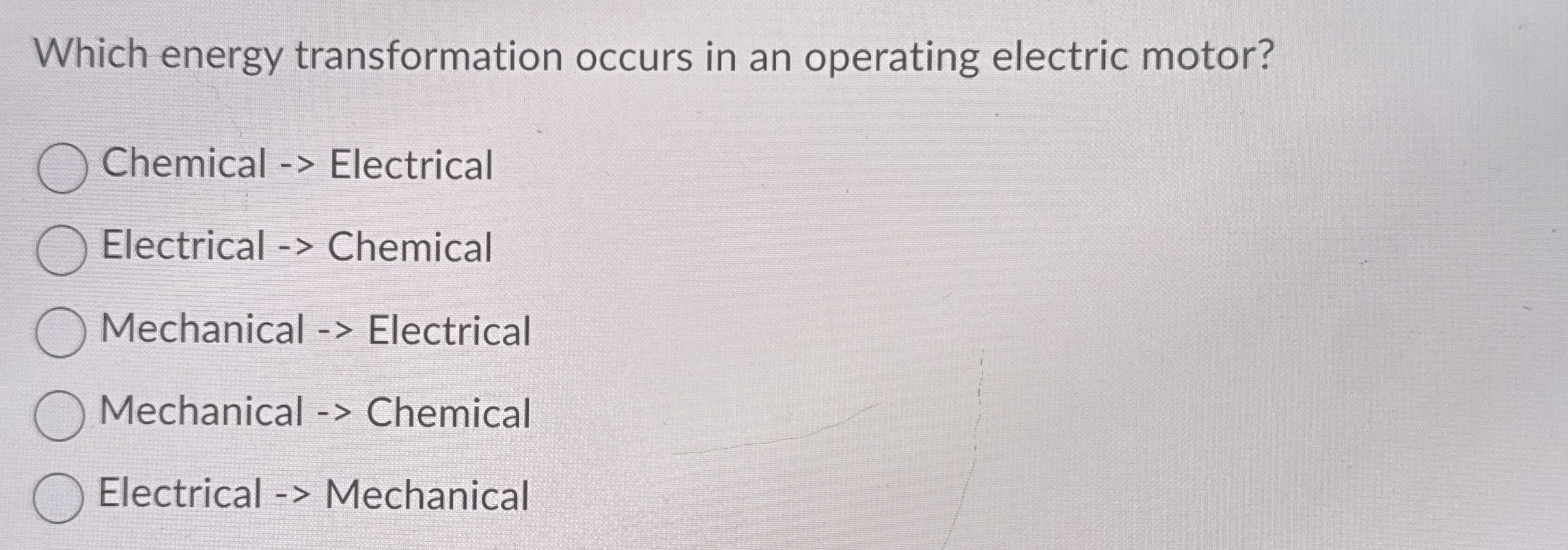 Which energy transformation occurs in an