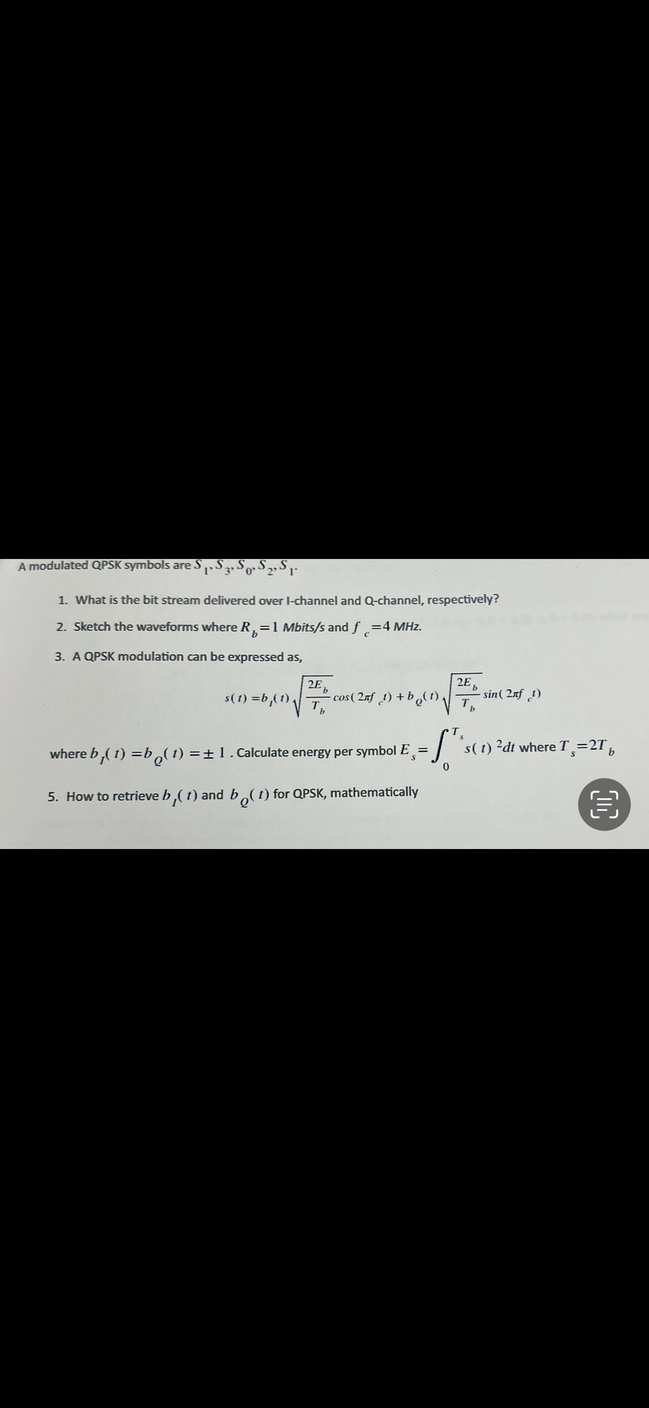 A modulated QPSK symbols are S 1 , S 3 , S 0 , S