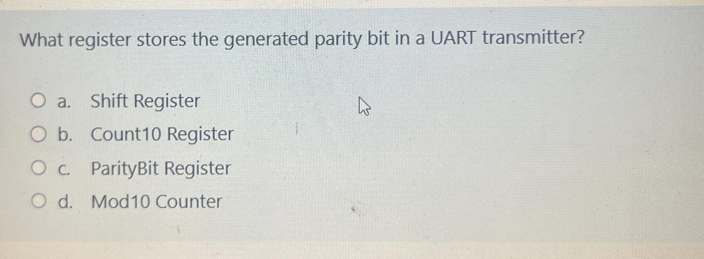 What register stores the generated parity bit in