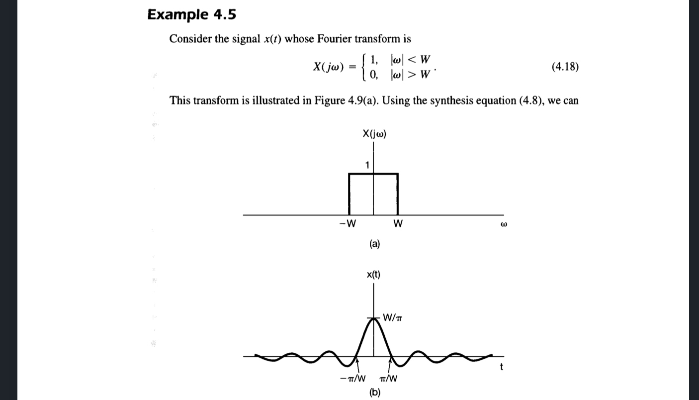 Example 4 . 5 Consider the signal x ( t ) whose