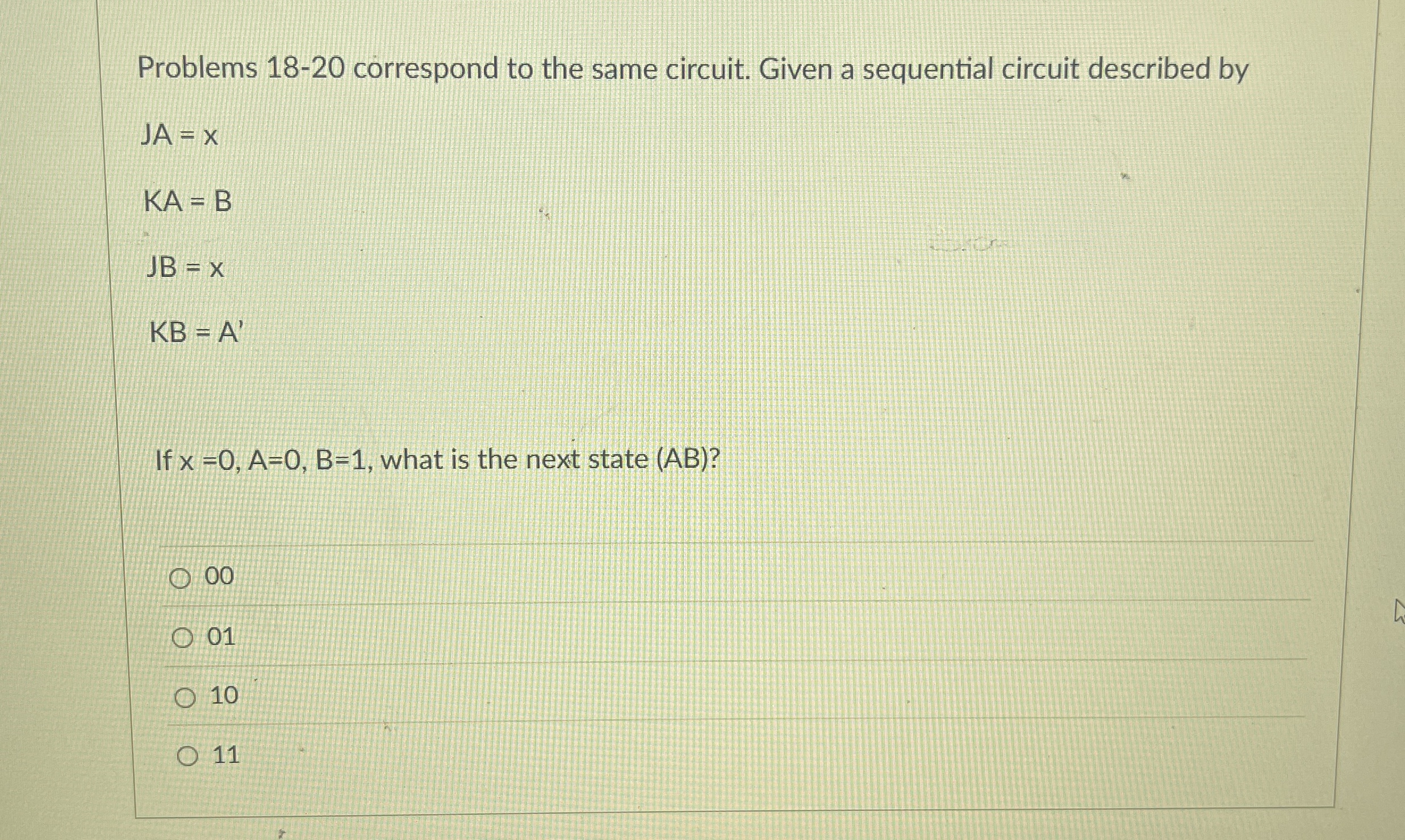 Problems 1 8 - 2 0 correspond to the same