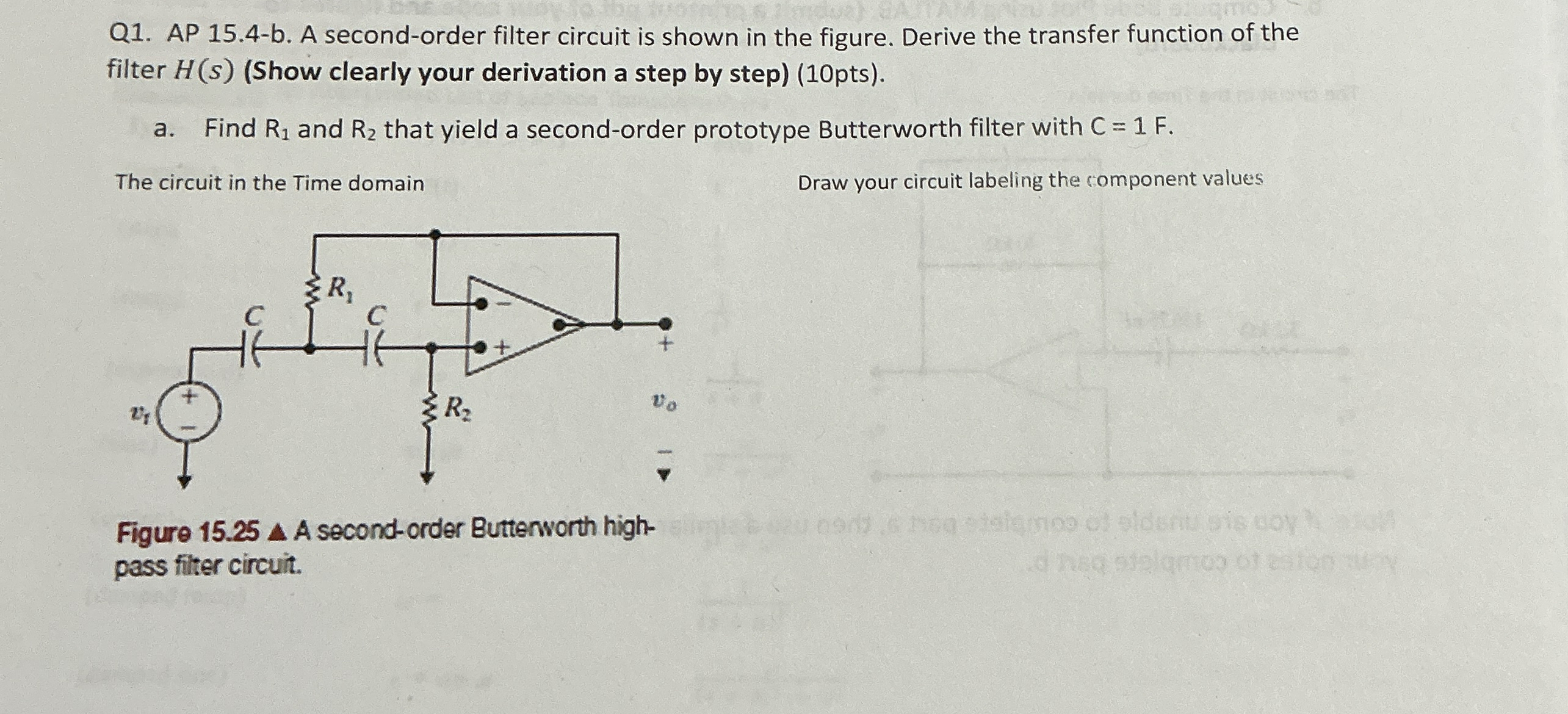 Q 1 . AP 1 5 . 4 - b . A second - order filter
