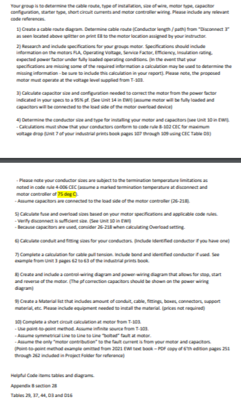 Your group is to determine the cable route, thee
