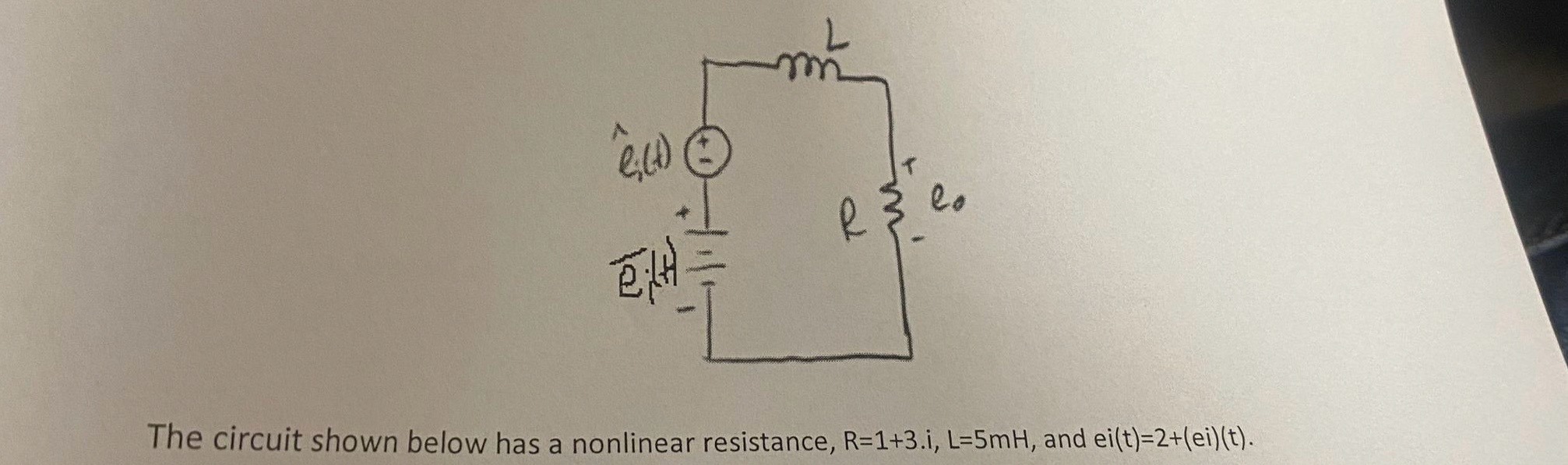 The circuit shown below has a nonlinear