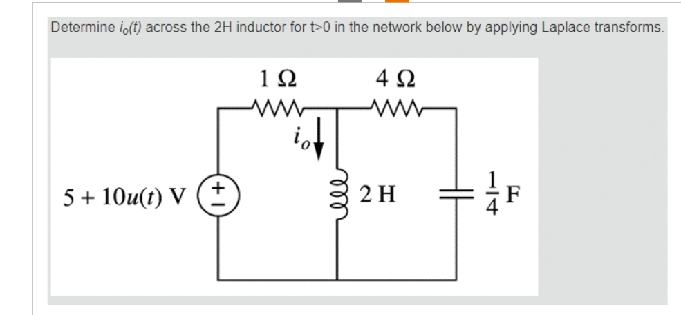 Determine i 0 ( t ) across the 2 H inductor for t