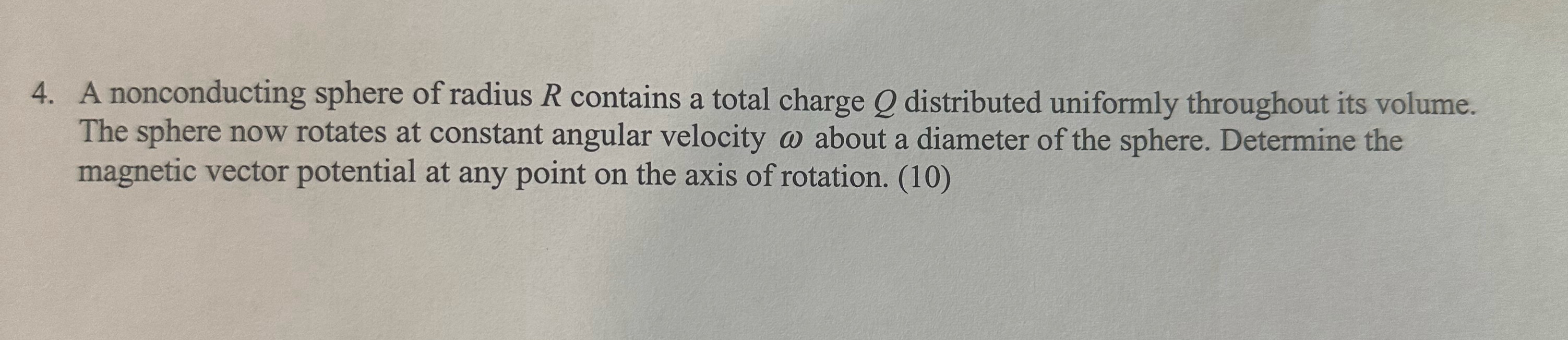 A nonconducting sphere of radius R contains a