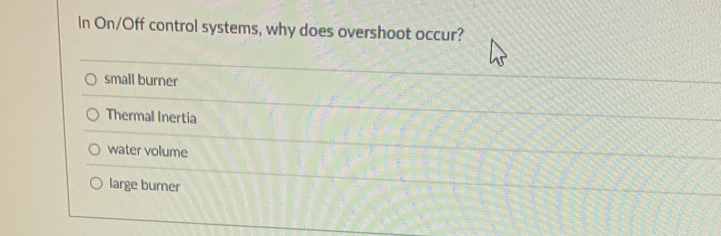 In On / Off control systems, why does overshoot