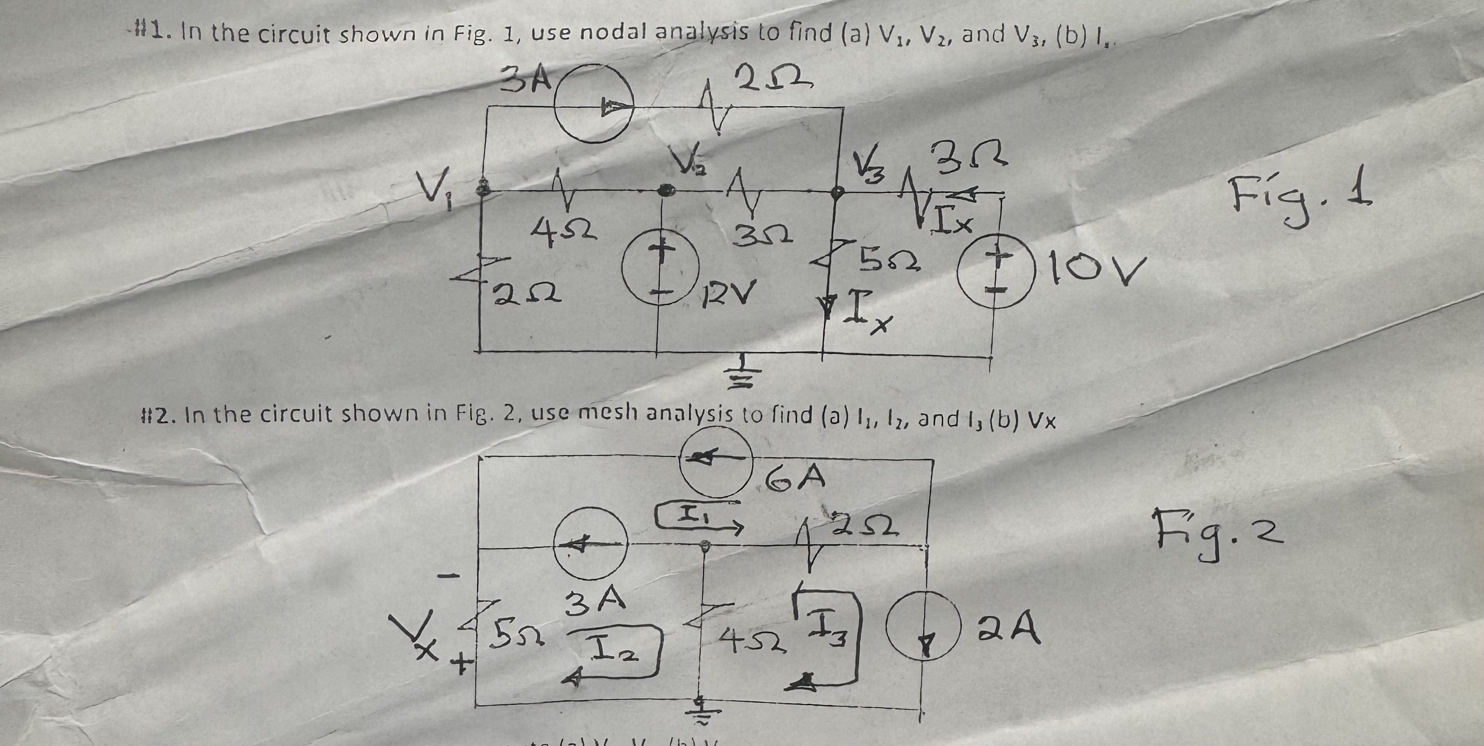 In the circuit shown in Fig. 1 , use nodal