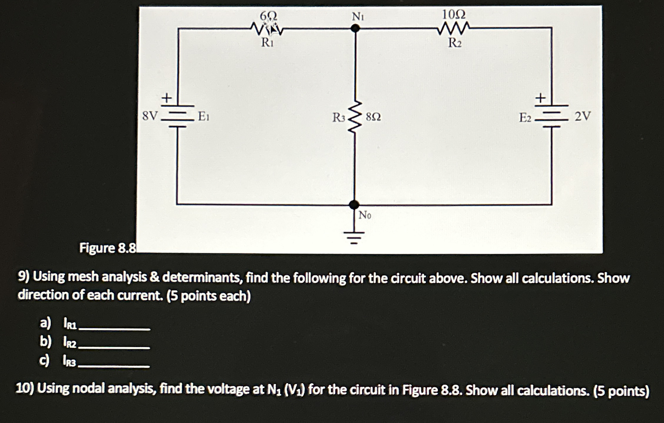 Using mesh analysis & determinants, find the