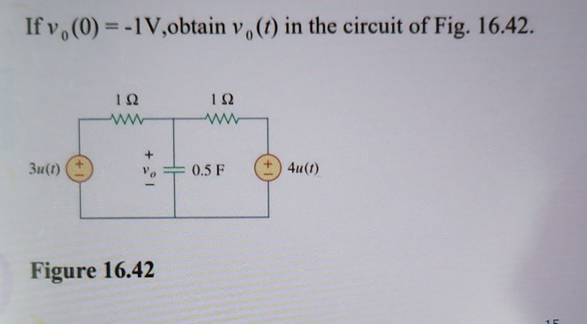If v 0 ( 0 ) = - 1 V , obtain v 0 ( t ) in the