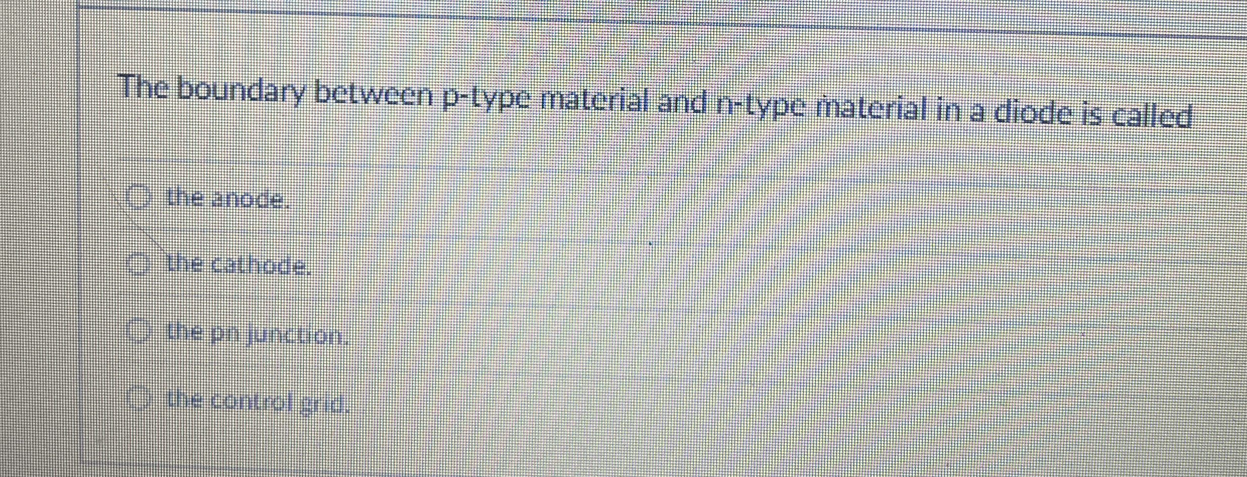 The boundary between p - type material and n -