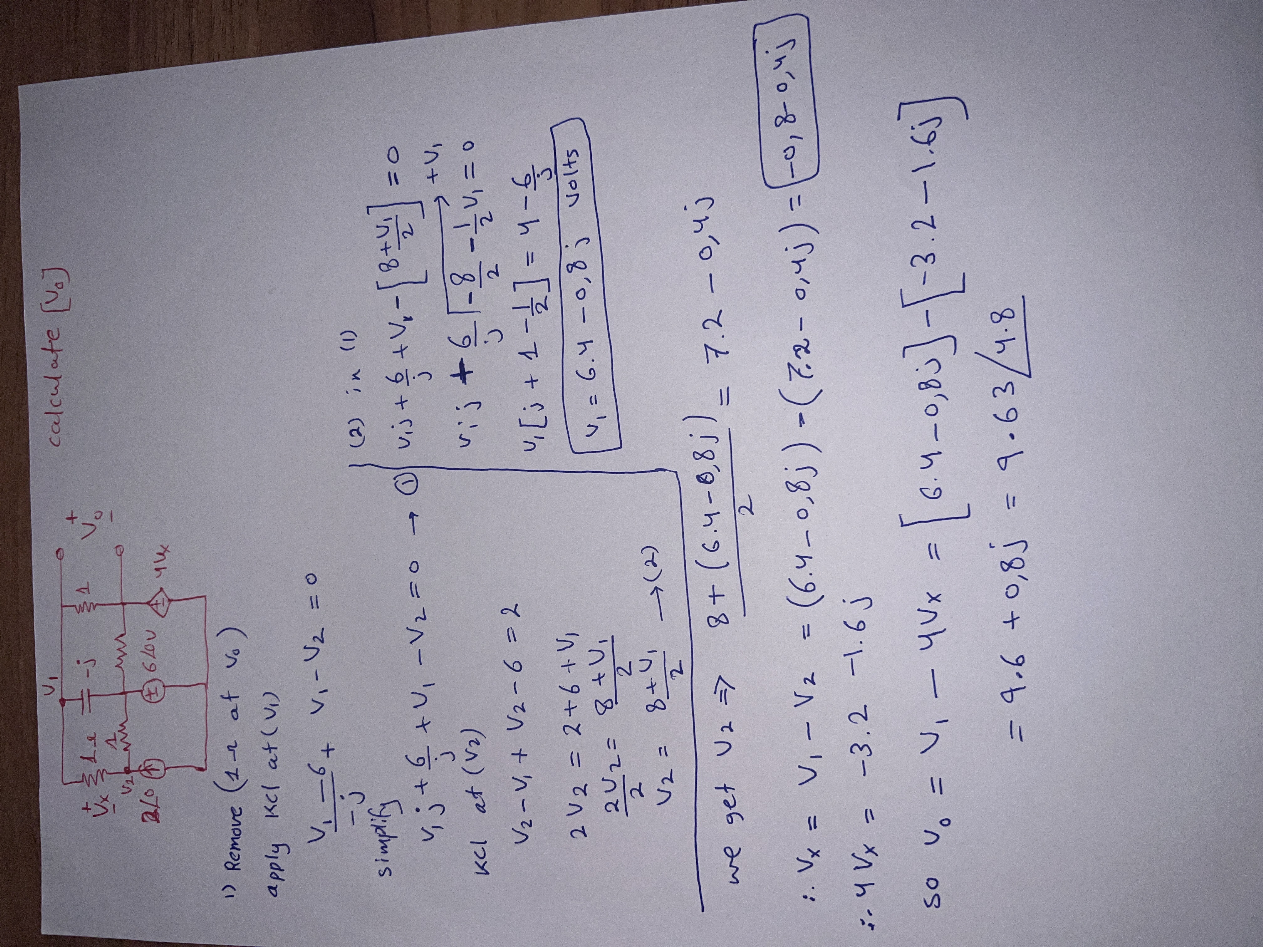 I have to solve for Vo , this is my solution